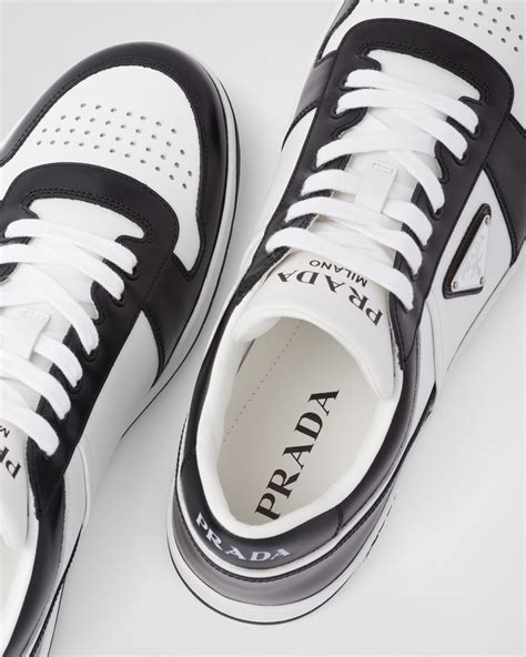 prada sneakers white and black|black and silver prada sneakers.